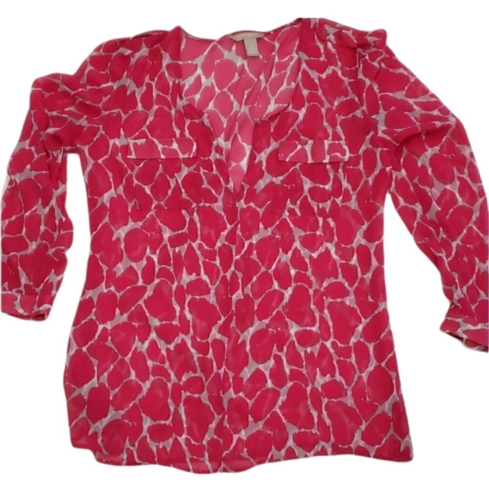 Abstract pink animal print blouse